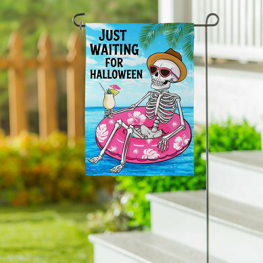 Just Waiting for Halloween Suede Garden Flag | Plow & Hearth
