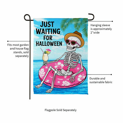 Just Waiting for Halloween Suede Garden Flag | Plow & Hearth