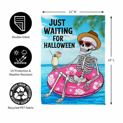 Just Waiting for Halloween Suede Garden Flag | Plow & Hearth