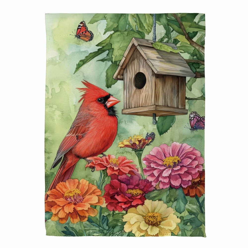 Spring Cardinal Time Suede Garden Flag | Plow & Hearth