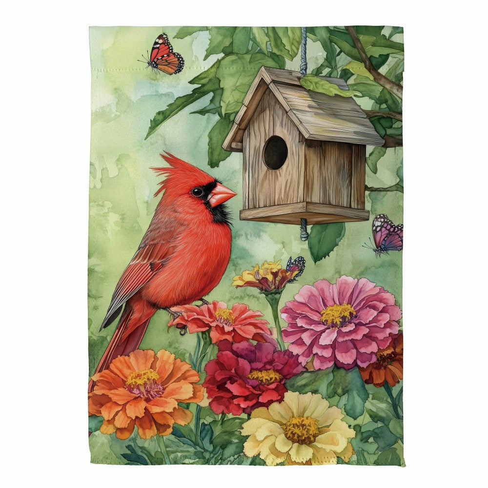 Spring Cardinal Time Suede House Flag | Plow & Hearth