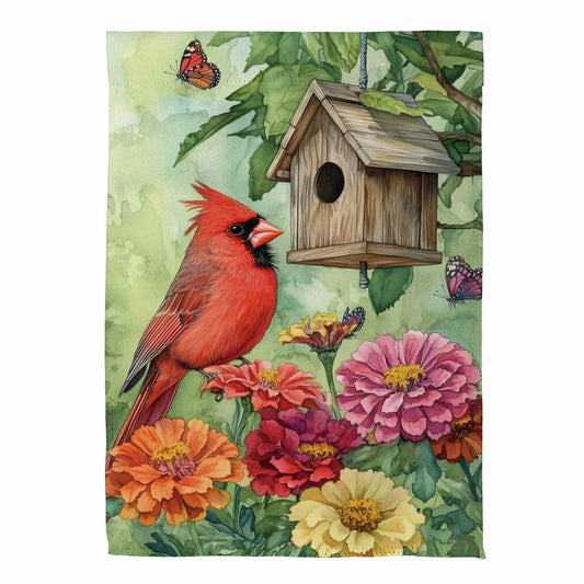 Spring Cardinal Time Suede House Flag | Plow & Hearth