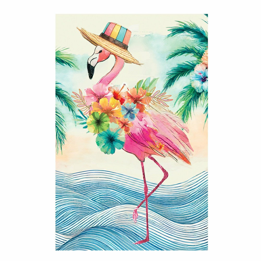 Palm Beach Floral Flamingo Applique Garden Flag | Plow & Hearth