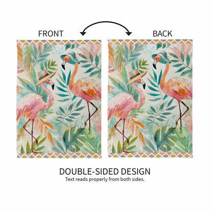 Palm Beach Flamingos Suede Garden Flag | Plow & Hearth