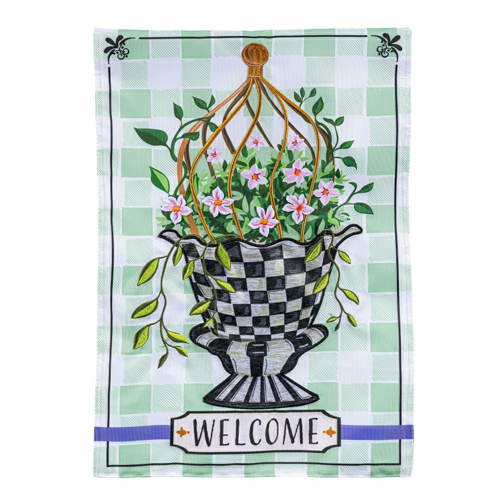 Spring Topiary Applique Garden Flag | Plow & Hearth