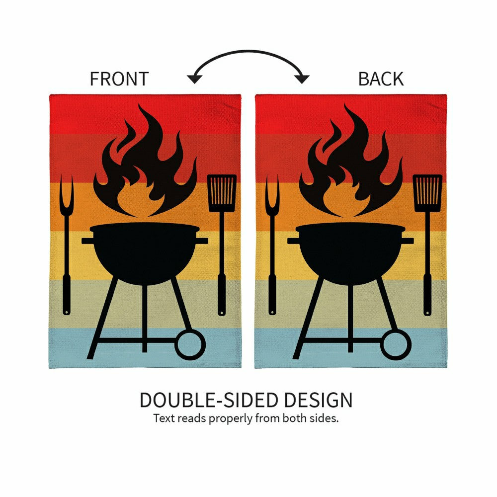 Gradient Grill Burlap Garden Flag | Plow & Hearth