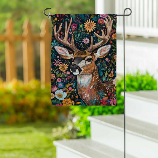 Forever Blooming Deer Suede Garden Flag | Plow & Hearth