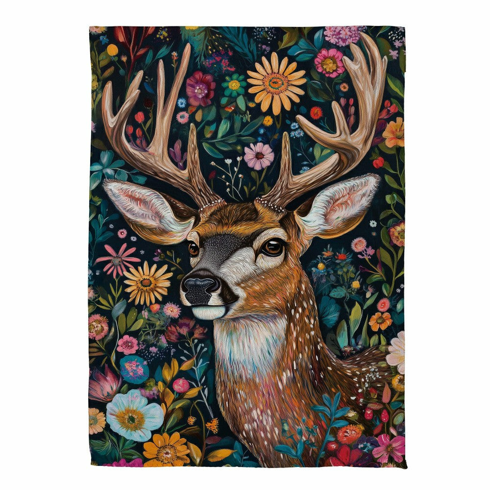 Forever Blooming Deer Suede Garden Flag | Plow & Hearth