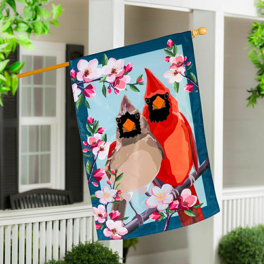 Cardinal Couple Applique House Flag | Plow & Hearth
