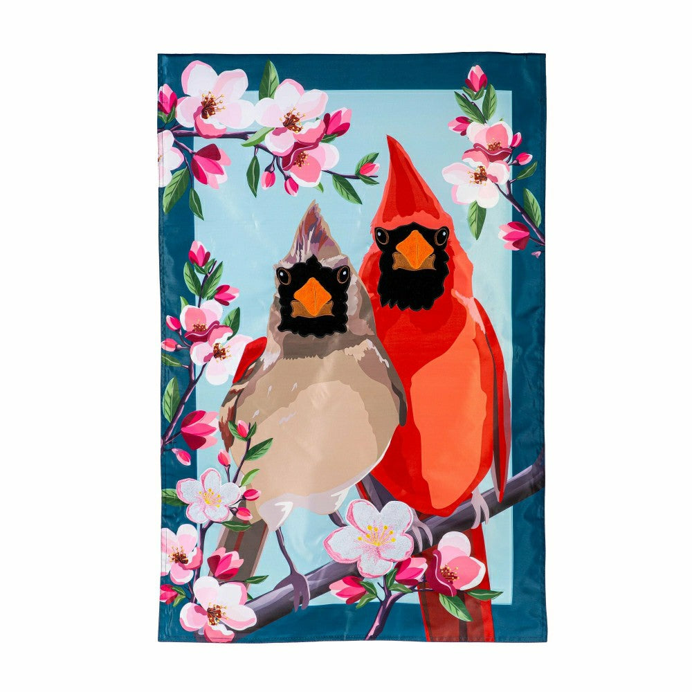 Cardinal Couple Applique House Flag | Plow & Hearth