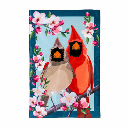 Cardinal Couple Applique House Flag | Plow & Hearth
