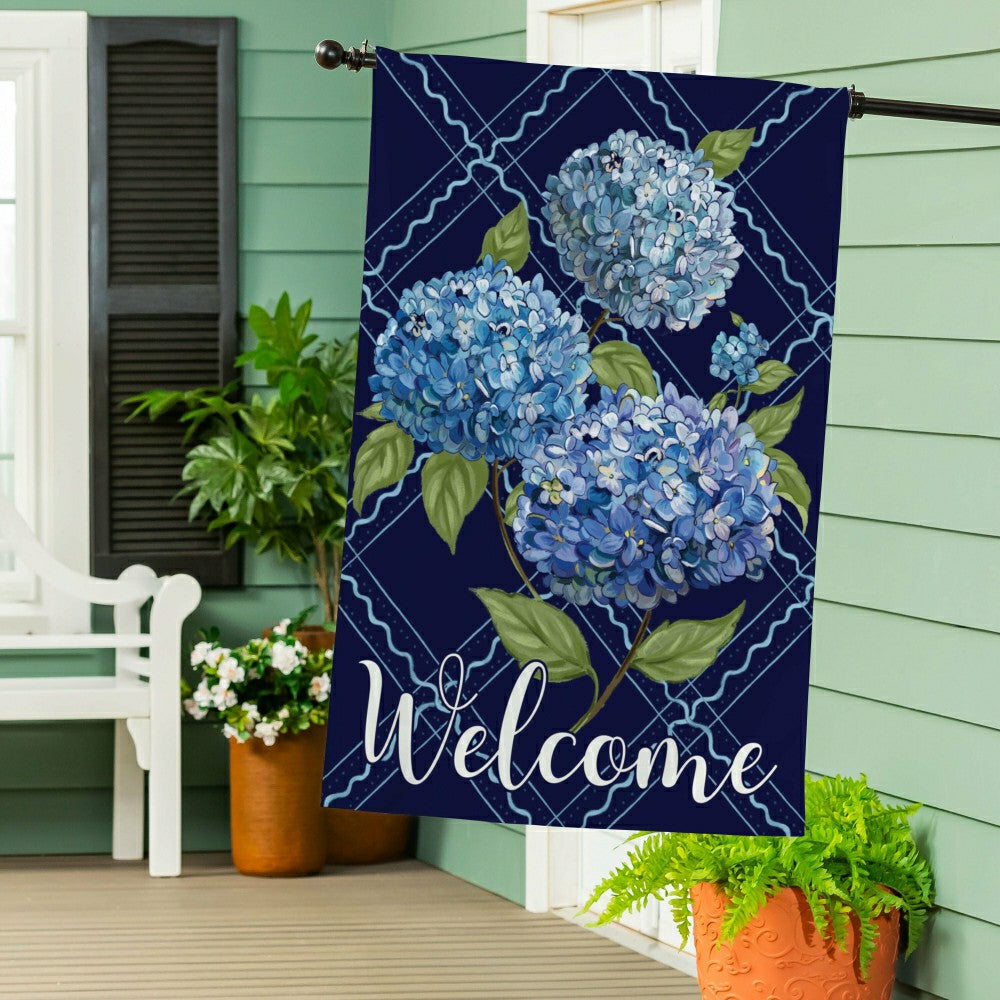VivaStyle Burlap House Flag, Hydrangea Haven | Plow & Hearth