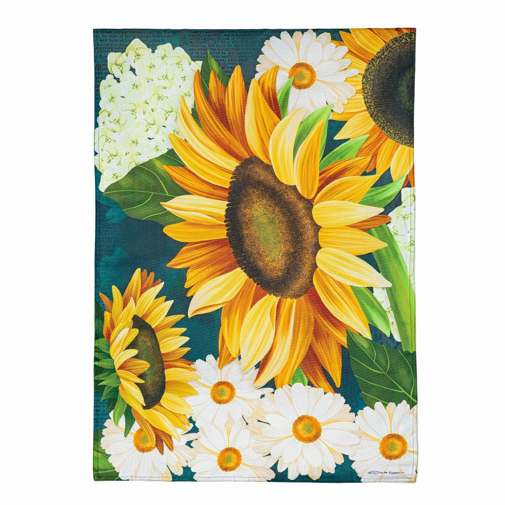 Sunflower Bloom Burlap House Flag | Plow & Hearth