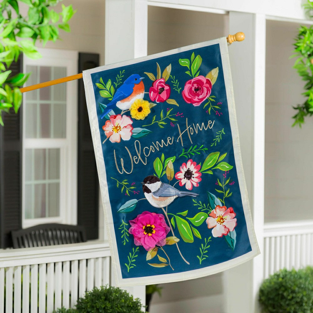 Welcome Home Songbirds Applique House Flag | Plow & Hearth