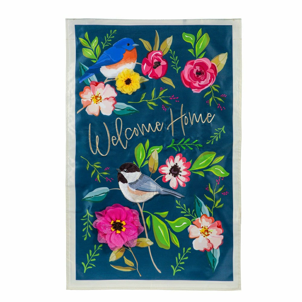 Welcome Home Songbirds Applique House Flag | Plow & Hearth