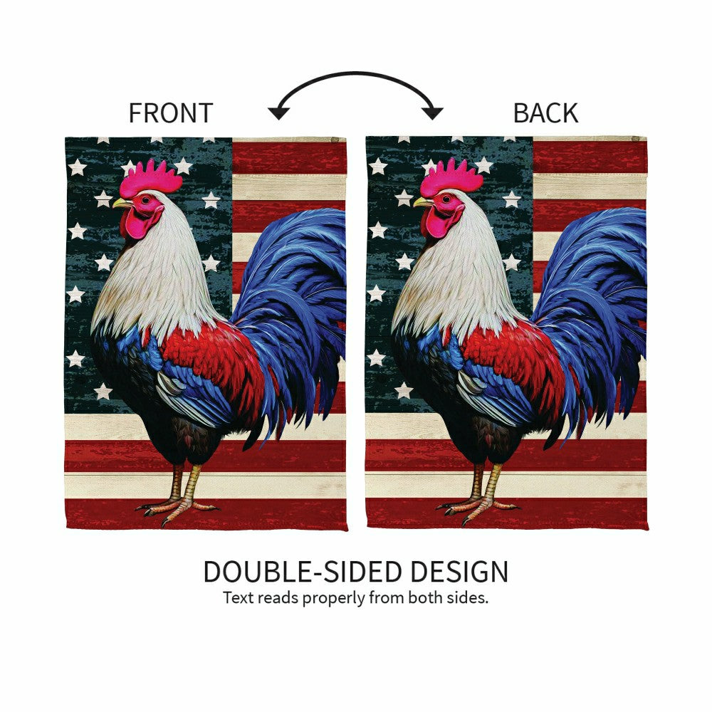 All American Rooster Suede House Flag | Plow & Hearth