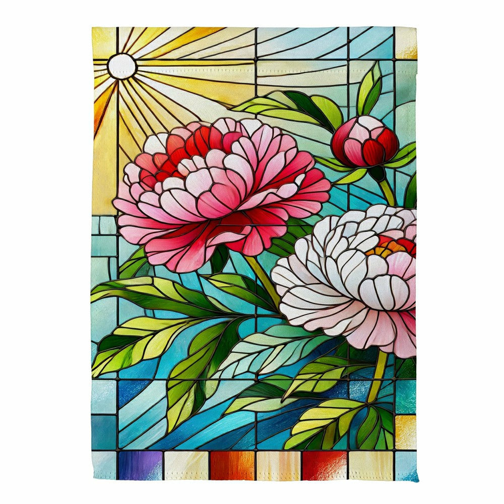 Floral Stained Glass Suede House Flag | Plow & Hearth