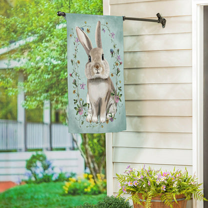 Vintage Floral Hare Suede House Flag | Plow & Hearth