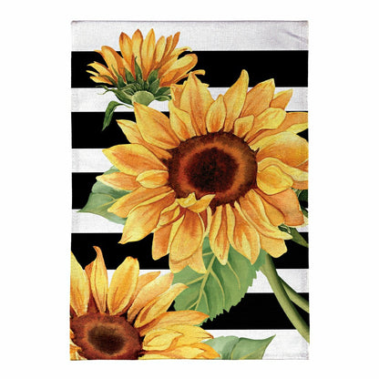 Striped Sunflowers Burlap House Flag | Plow & Hearth