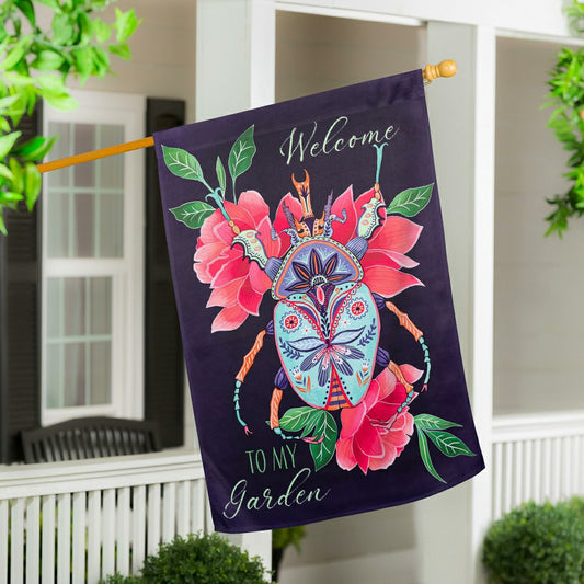Intricate Beetle Suede House Flag | Plow & Hearth