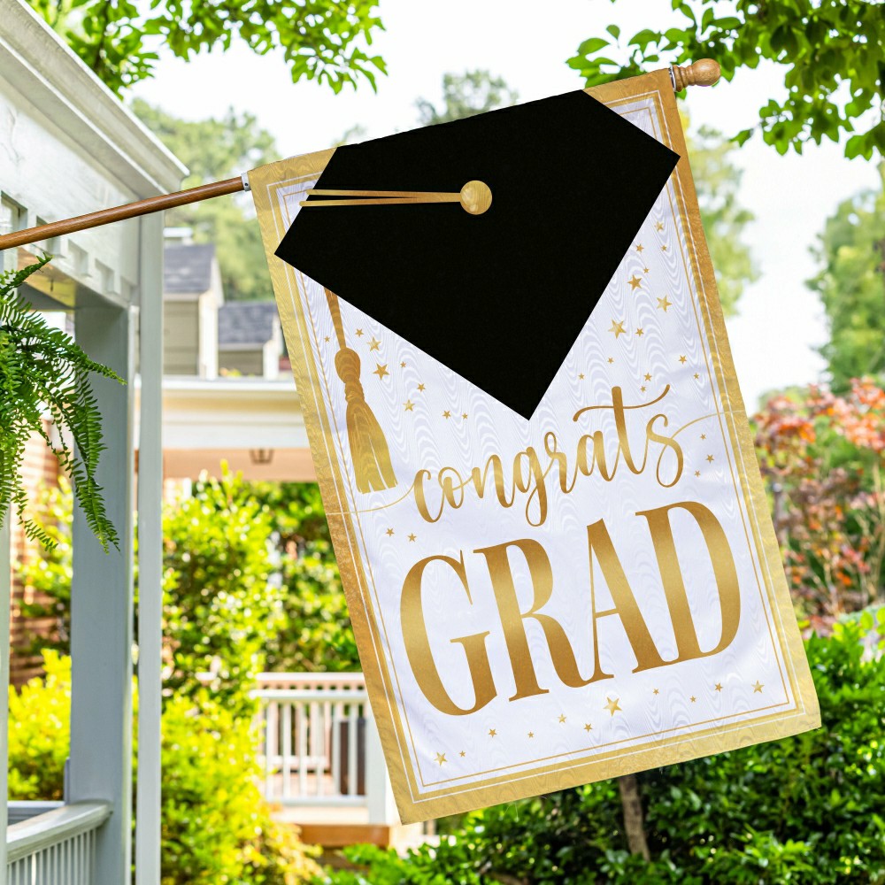 Graduation Moire House Flag | Plow & Hearth