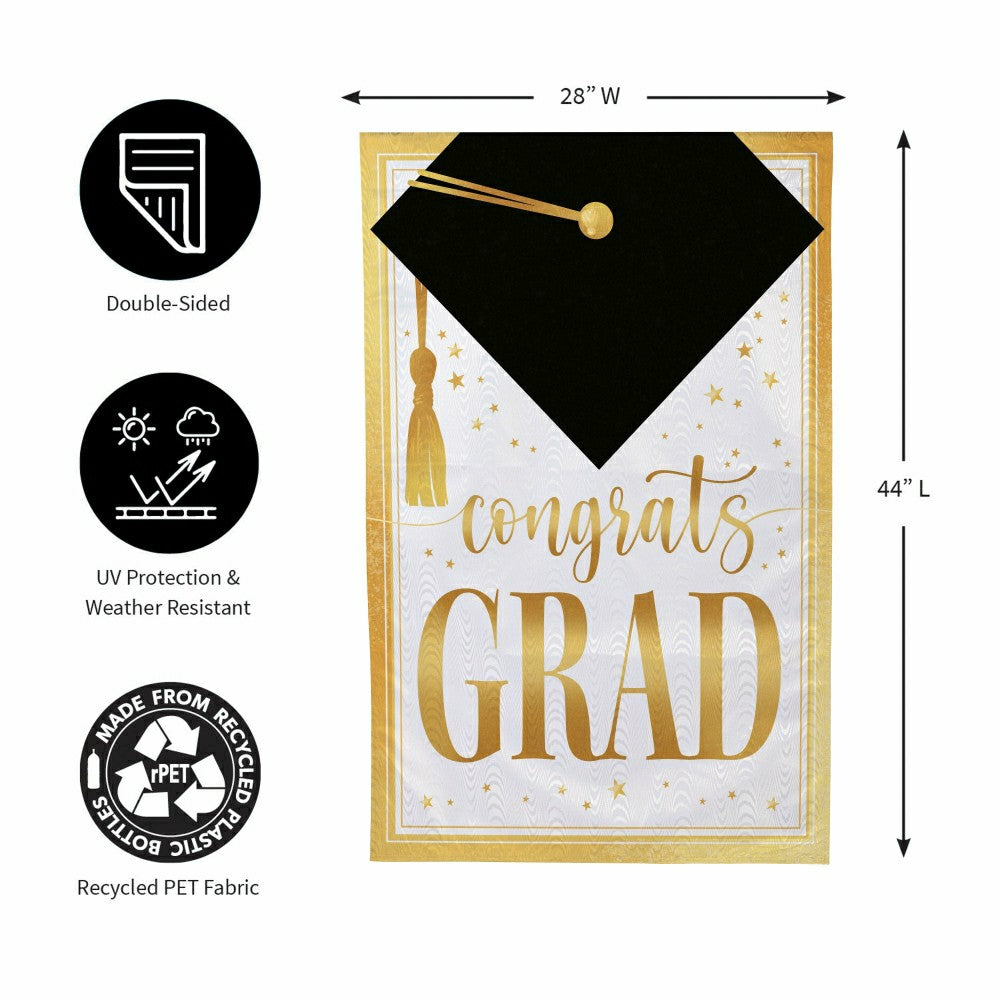 Graduation Moire House Flag | Plow & Hearth