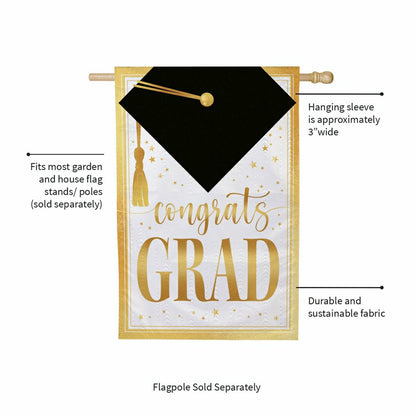 Graduation Moire House Flag | Plow & Hearth