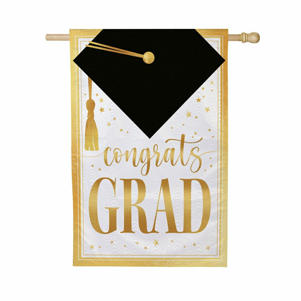 Graduation Moire House Flag | Plow & Hearth