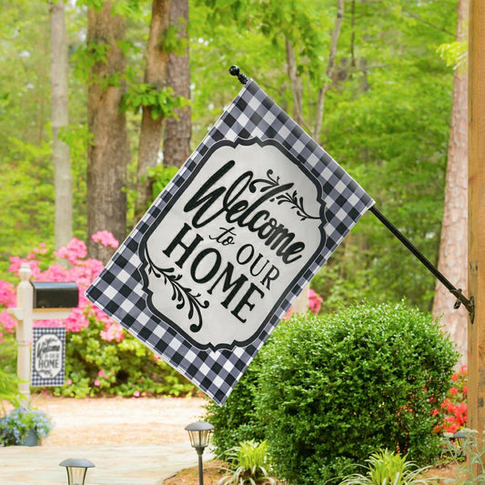 Classic Welcome Home House Applique Flag | Plow & Hearth