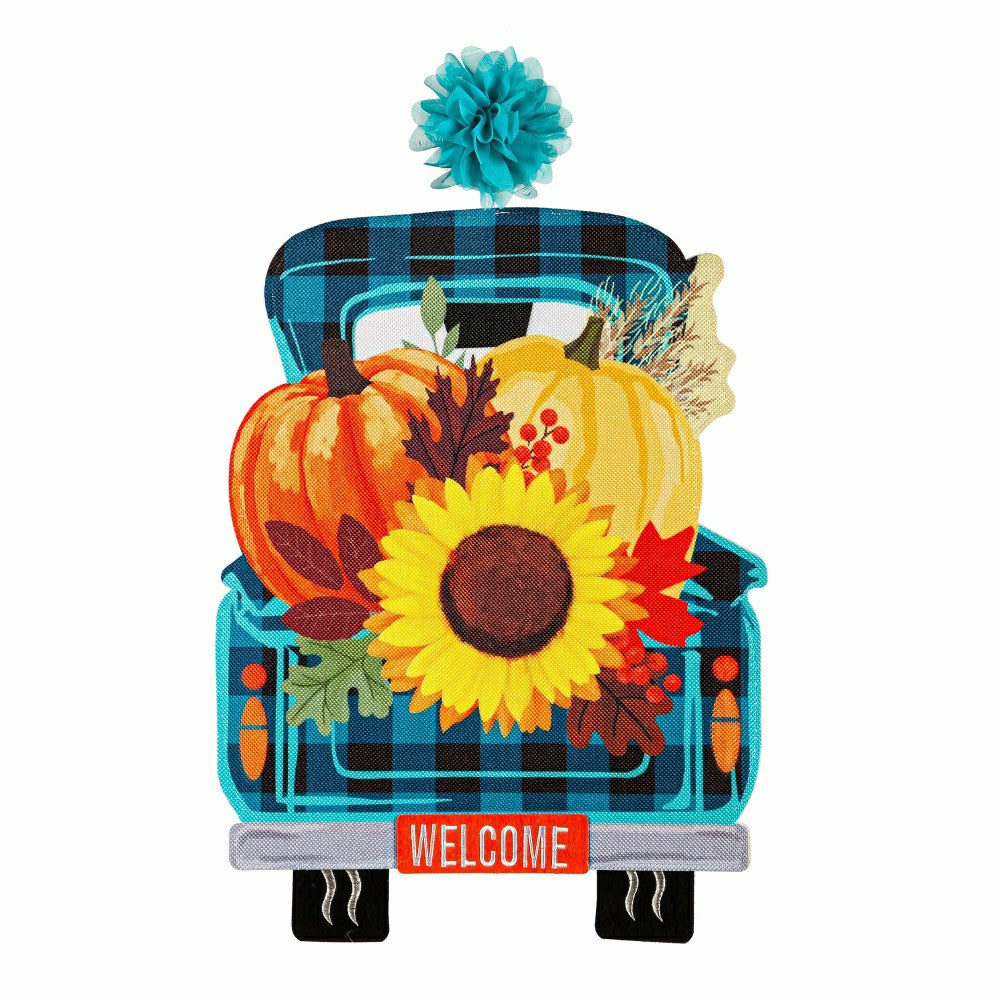 Fall Plaid Truck Lighted Window Décor | Plow & Hearth