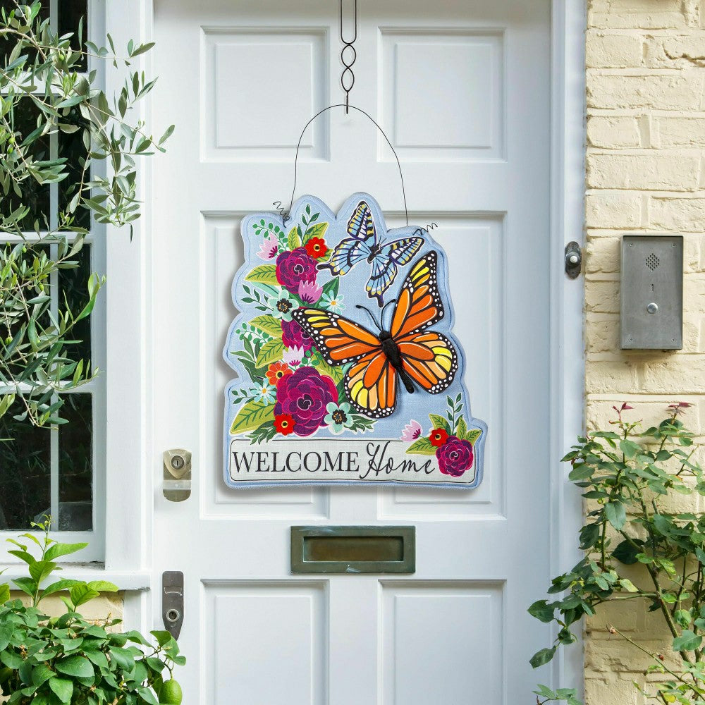Welcome Home Butterflies Estate Door Décor | Plow & Hearth