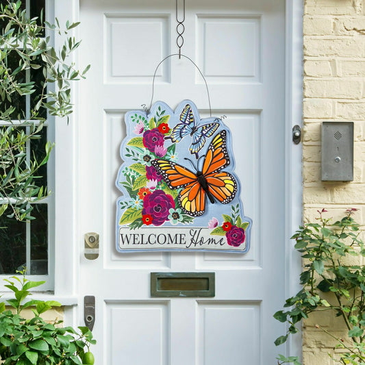 Welcome Home Butterflies Estate Door Décor | Plow & Hearth