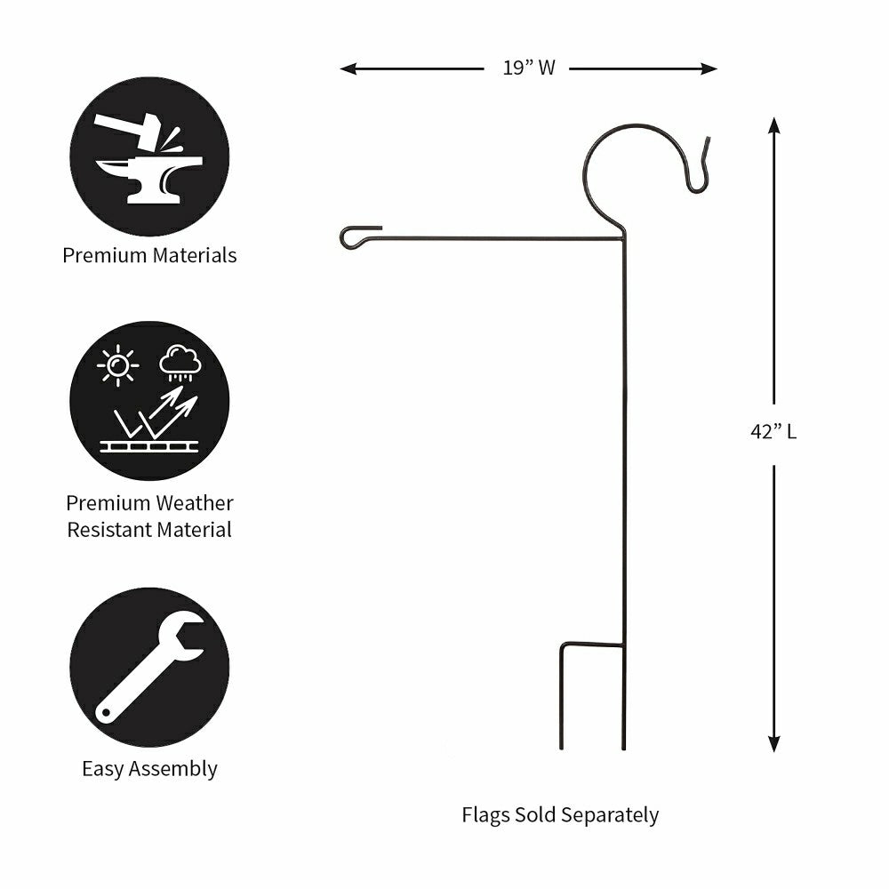 Garden Flag Stand with Shepherd’s Hook | Plow & Hearth