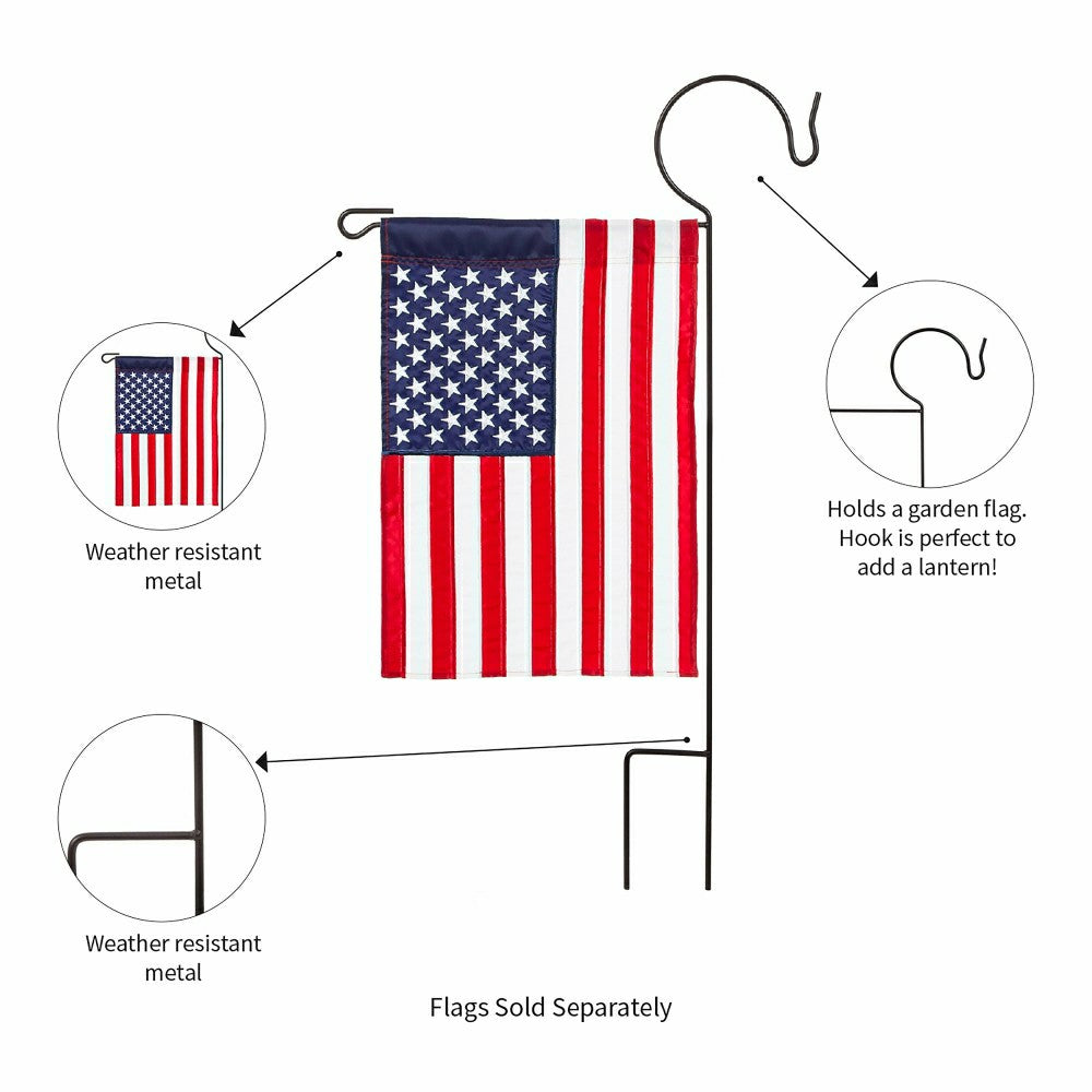 Garden Flag Stand with Shepherd’s Hook | Plow & Hearth