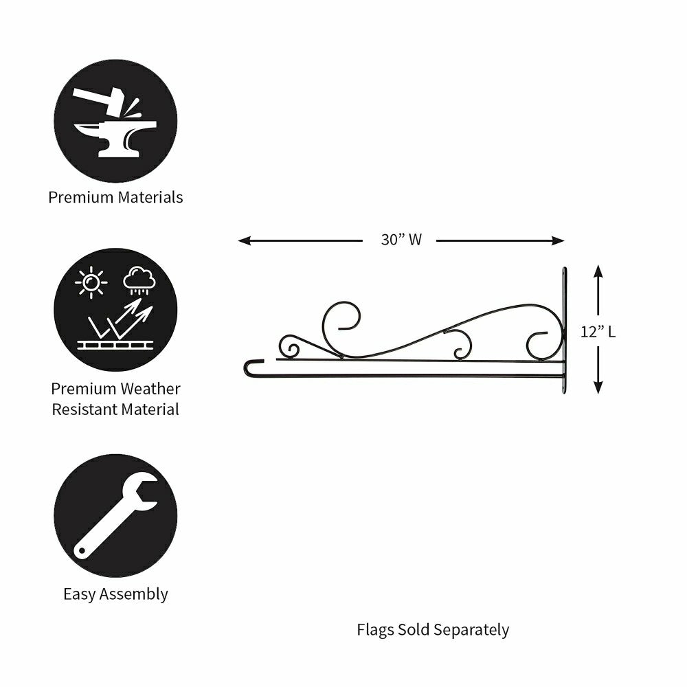 Swirl Wall-Mount House Flag Hanger | Plow & Hearth