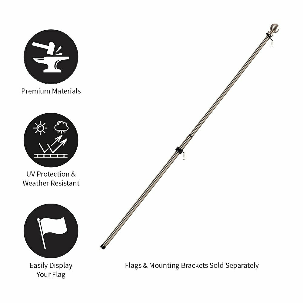 Extendable Metal House Flag Pole | Plow & Hearth