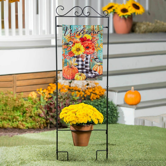 Potted Plant Garden Flag Stand | Plow & Hearth
