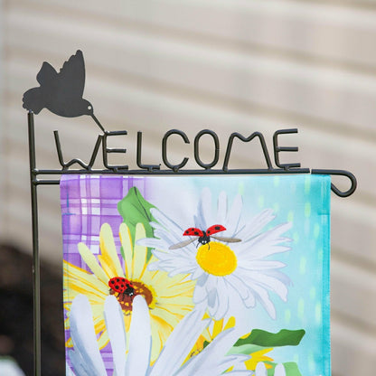 Hummingbird Welcome Garden Flag Stand | Plow & Hearth