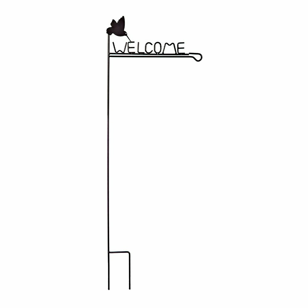 Hummingbird Welcome Garden Flag Stand | Plow & Hearth