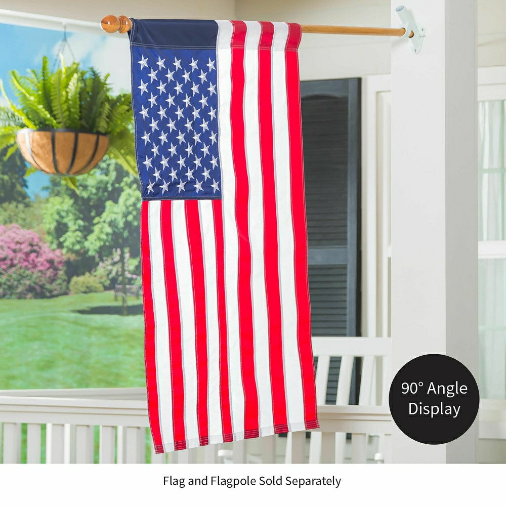 Two-Position Aluminum House Flag Bracket with White Finish | Plow & Hearth