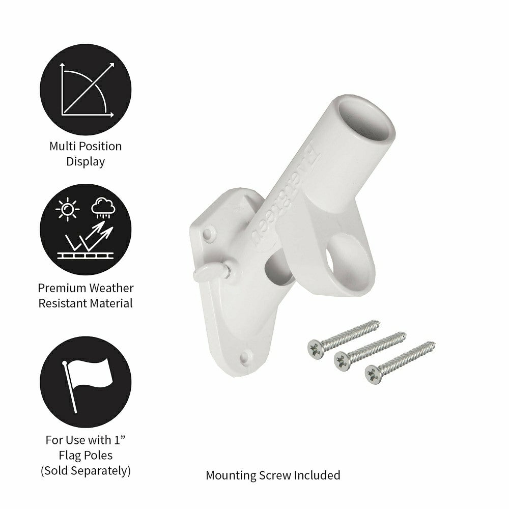 Two-Position Aluminum House Flag Bracket with White Finish | Plow & Hearth