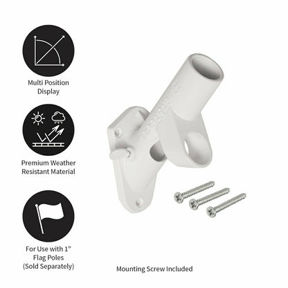 Two-Position Aluminum House Flag Bracket with White Finish | Plow & Hearth