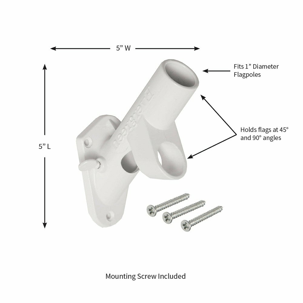 Two-Position Aluminum House Flag Bracket with White Finish | Plow & Hearth