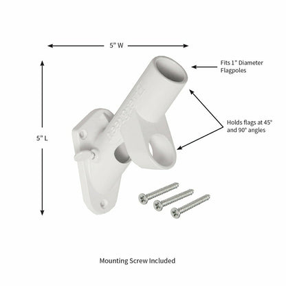 Two-Position Aluminum House Flag Bracket with White Finish | Plow & Hearth