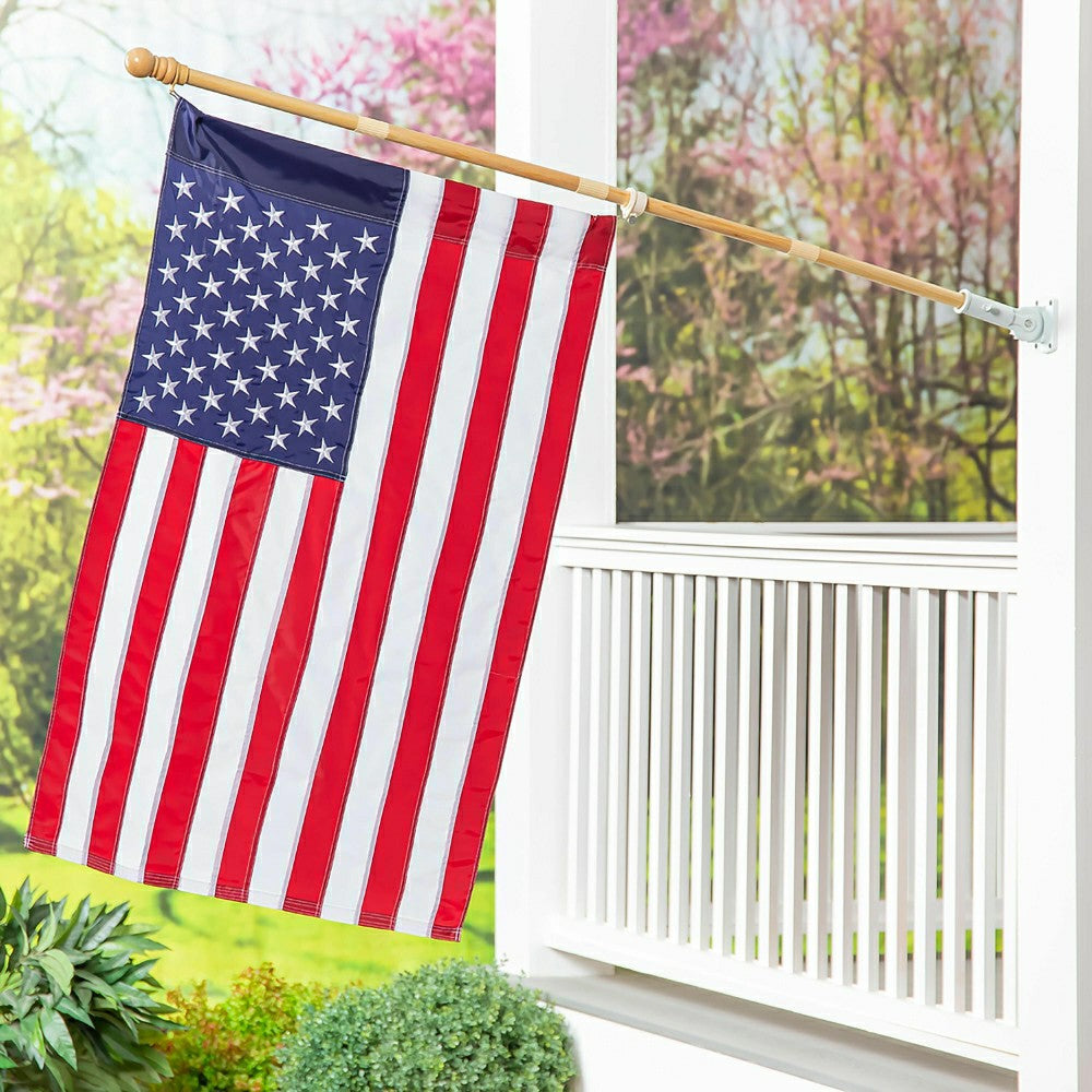 American Flag with 4KD Wooden Flag Pole | Plow & Hearth
