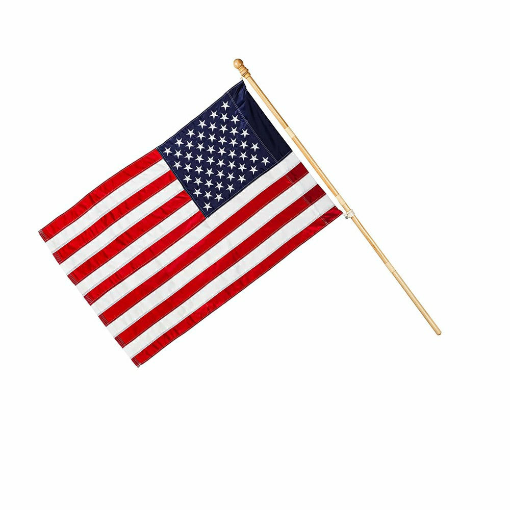 American Flag with 4KD Wooden Flag Pole | Plow & Hearth