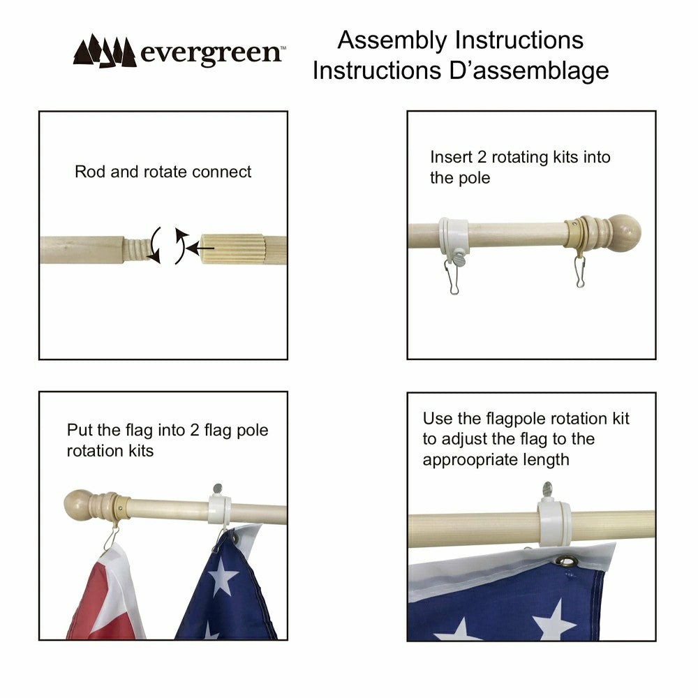 American Flag with 4KD Wooden Flag Pole | Plow & Hearth