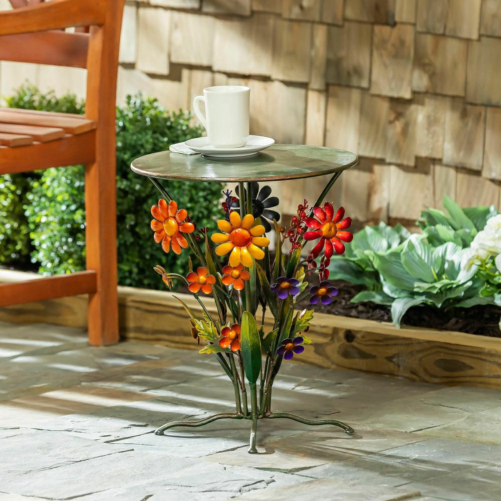 Handcrafted Metal Daisy Side Table | Plow & Hearth