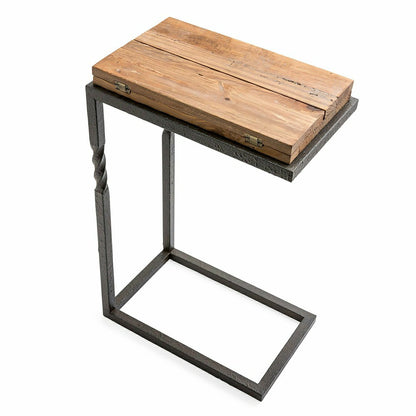 Deep Creek Pull-Up Table in Rustic Wood & Metal | Plow & Hearth