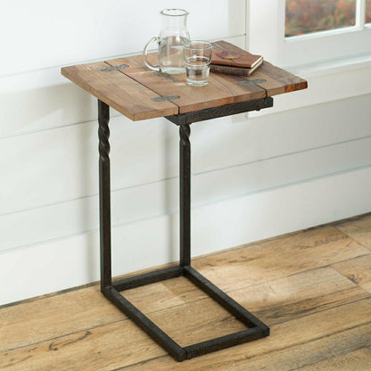 Deep Creek Pull-Up Table in Rustic Wood & Metal | Plow & Hearth